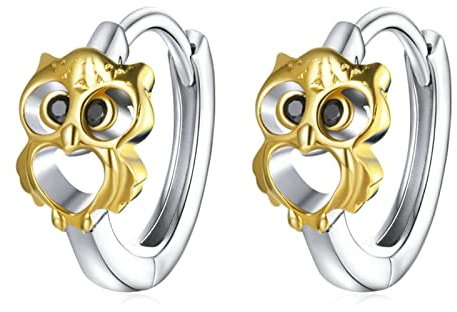 ZLING Vintage Gold Kreative Eule Schnalle Ohrringe Für Frauen Schwarze Augen Tier Ohr Schnalle Statement Mode Ohrschmuck