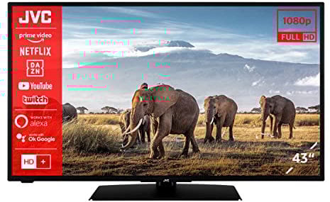 JVC LT-43VF5156 43 Zoll Fernseher/Smart TV (Full HD, HDR, Triple-Tuner, Bluetooth) - Inkl. 6 Monate HD+ [2023], Schwarz