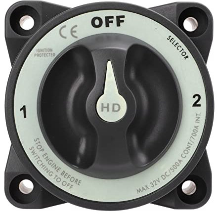 Batterietrennschalter, 500A 3-Positionen Batterie Hauptschalter Trennschalter für Auto Fahrzeug RV und Marine Boot, IP66 Wasserdicht Batterie Hauptschalter Trennschalter