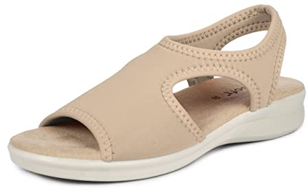Aerosoft Sandales stretch 05 pour femme, extra légères et élastiques (beige, 39)