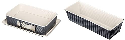 Zenker Rechteckige Springform CREME NOIR (Crème/Anthrazit), Menge: 1 Stück 7818 Königskuchenform Crème Noir, Durchmesser 30 cm, Edelstahl, grau/beige, 32 x 13 x 7,5 cm