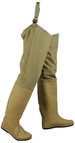 Stivali A Coscia Da Pesca Stivali da wading in nylon leggero con fibbia regolabile, stivali da pioggia in PVC impermeabili e resistenti all'usura e pantaloni da pesca (Color : Yellow, Size : 39 EU)