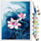 KEEMOSO Malen Nach Zahlen Erwachsene DIY Ölgemälde Leinwand Set mit 3 Pinsel und Acrylpigment für Frauen Home Deko- Eleganter Lotus Ohne Rahmen 40 x 50 cm