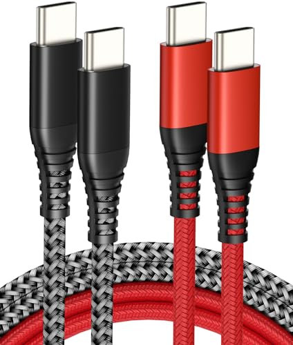 IDISON 2Pack iphone 15 charger cable 2M, 100W fast charge usb c to usb c cable, Braided Nylon 480Mbps for Iphone 15, 15 pro, 15 pro max Samsung Galaxy S21 S20 S10, Huawei P30 P20