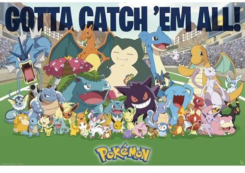 GB eye Pokémon Allzeit-Favoriten 61 x 91,5 cm / 24,2 x 35,8 Zoll Maxi-Poster – Gerollt geliefert – Kunstposter – Wandposter – Poster & Drucke | Pokémon Merchandising