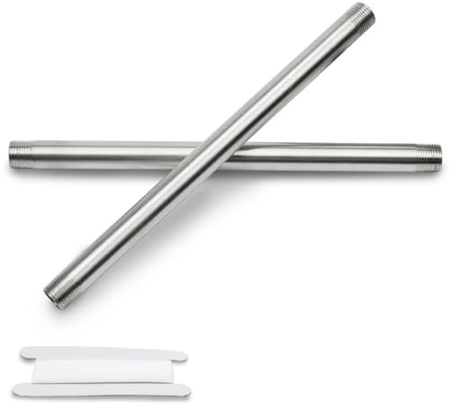 Bwintech 2 piezas 300 mm 1 pulgada macho × 1 pulgada macho BSP rosca de acero inoxidable 304 extensor accesorios de tubería