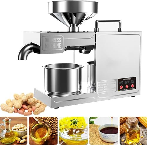 Cashwise 820w Macchina per la spremitura dell'olio Essenziale Estrattore ad Alto rendimento di Olio Estrattore Caldo e Freddo Press Machin, estrattore Automatico di Olio da Cucina in Acciaio Inox