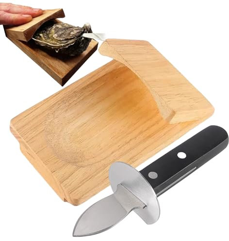 Kongou Apriostriche, Kit di Apertura per Ostriche, Morsetto per La Sgusciatura delle Ostriche in Legno, Strumento di Sgusciatura delle Ostriche con Paramano Ergonomico