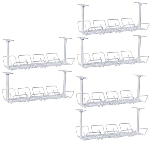 HOMSFOU 3sets Cable Management under Desk Cord Organizer Computer Cable Management Tray 2pcs*3