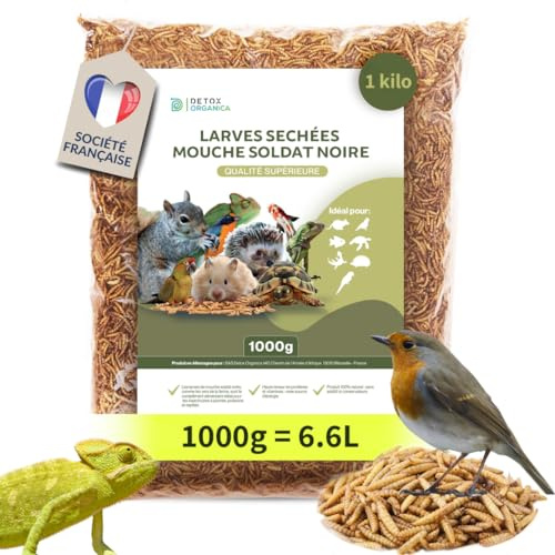 Detox Organica Larve Mouche Soldat Noire 1000g =6,6 Litre Qualite Premium