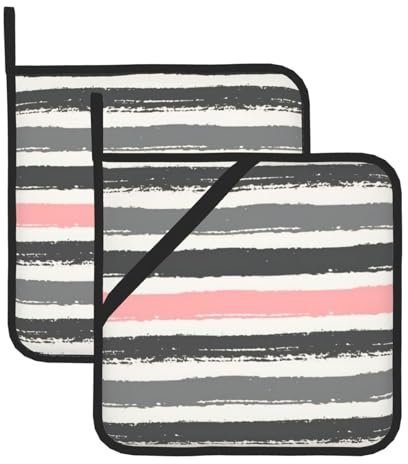 Wurton Juego de 2 soportes para ollas de color rosa claro y gris oscuro, resistentes al calor, para cocina, hogar, hornear, microondas, barbacoa, regalo