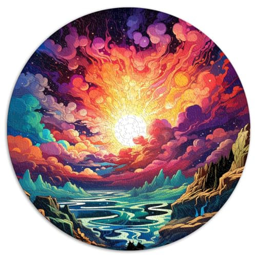 für Erwachsene, 1000-teiliges Puzzle-Geschenk, Gelmersee, runde Puzzles, für Erwachsene und Kinder ab 12 Jahren, Kartonpuzzle, Lernspiel, Herausforderungsspielzeug. Größe: 67,5 x 67,5 cm