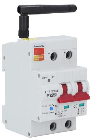 Interruttore Automatico DC WiFi Intelligente Interruttore Automatico WiFi con Controllo Vocale Potente con Blocco di Sicurezza 2P per Uso Domestico (80A)