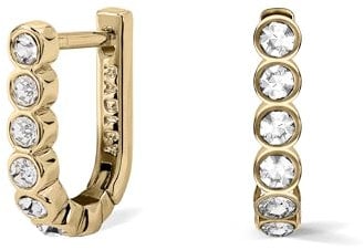 Radley Womens 18ct Gold Plated Stone Set Half Hoop Huggie Earrings