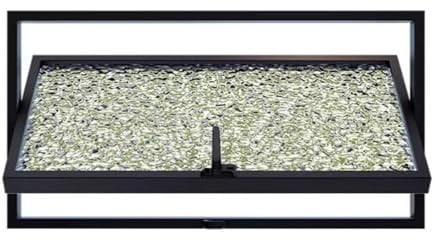XPLKQXE Ventana Cobertizo Rectangular con Montaje Empotrado, Ventanas Vidrio Templado Aislamiento Y Ventilación Abatibles, Ventanas Ventilación Iluminación(60x30cm)