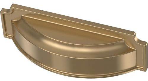 Franklin Brass Notched Backplate (10-Pack) Cabinet Handles Dual Mount 3 or 3-3/4 Hole Center Cup Pulls | Champagne Bronze Hardware Kitchen Door, Drawers, Dressers, Furniture P40110C-CZ-B