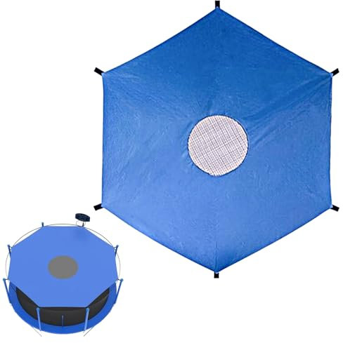 MALNDTK Blau Trampolin Überdachung Abdeckung, Trampolin Überdachung Sonnenschutz, Wasserdichtes Sonnensegel, Ø 183 cm für 6-Stangen-Trampolin, für Garten und Terrasse Sonnenschutz