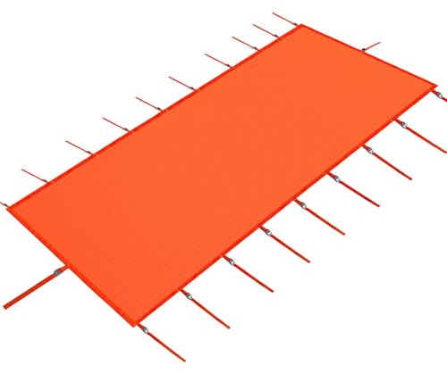 Wowangce Pump Jack Safety Net Construction Safety Debris Netting 22 ft Long Guard Rail Protection for Scaffold Enclosure, Worksite Security, Visibility Barrier, Orange