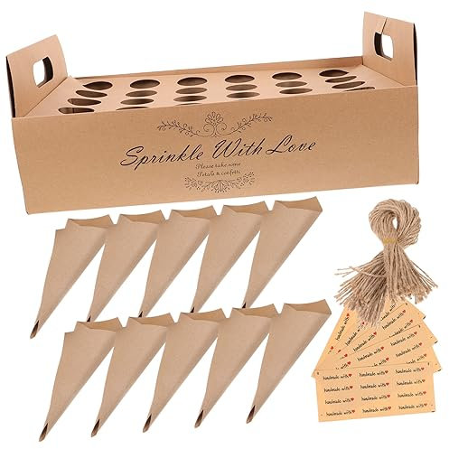 Artibetter 1set Portaconfetti Per Matrimonio Confetti Kraft Decorazioni Per Cerimonie e Compleanni Vassoio Per