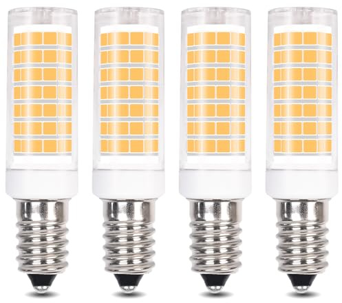 Zyrvolux E14 LED Lampe 6W (Ersatz 60W Halogenlampe), Warmweiß 3000K, E14 Glühbirne LED Birne AC220V-240V für Kühlschrank, Extraktor, Tischlampen & Deckenlampen – 4er-Set
