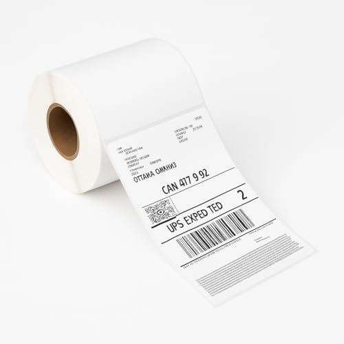 DINGYI Thermodrucker-Etiketten, 4 x 6 Stück, mit 500 perforierten Versandetiketten pro Rolle, kompatibel mit EBay, Amazon, UPS und anderen Kurierunternehmen (handelsübliche Qualität) (500 Etiketten)