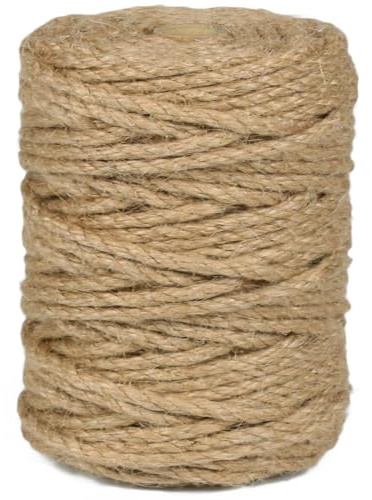 PerkDecor Jute Rope 5MM x 150FT 6Ply Twisted Rope for Crafts Projects Cat Scratcher Scratching Post Tree Gift Wrapping Home Decoration Packing Christmas Twine Bulk (Brown 5mm* 150ft)