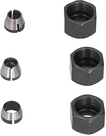 Cocoarm Router Collet -Adapter -Set, Kohlenstoffstahl, Langlebiges Design, Vielfalt der Größen, für die Trimmerstichmaschine