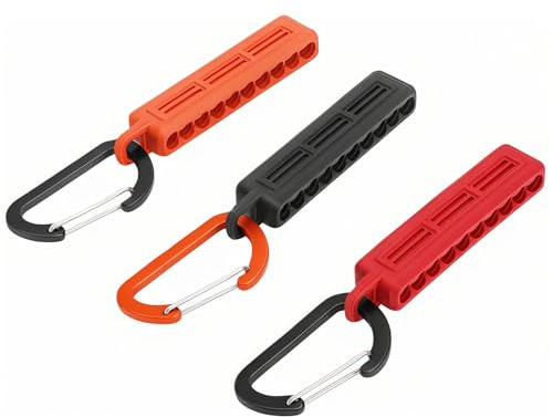 XRVRILE 3 Teiliger 30 Loch Bit Halter und Karabiner, Bit Aufbewahrung for 1/4-Zoll, Universeller Bohreraufbewahrung Halter mit Einem Selbstsichernden Haken für Einfaches Tragen