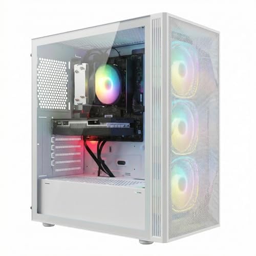 STGSivir PC Gaming Fisso, Ryzen 5 5500JUSQU, RTX 3050 6G, 16G DDR4, 512G... | Computer Gaming per Streaming, Editing Video, Compiti, fino a 4.2 GHz, WiFi 6, BT 5.0, 4K,HDMI,DP, Win11 Pro, Case ARGB