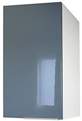 Berlioz Créations CP4HG Hängeschrank für Küche mit 1 Tür, 100 Prozent französische Herstellung, Grau Glänzend, 40 x 34 x 70 cm