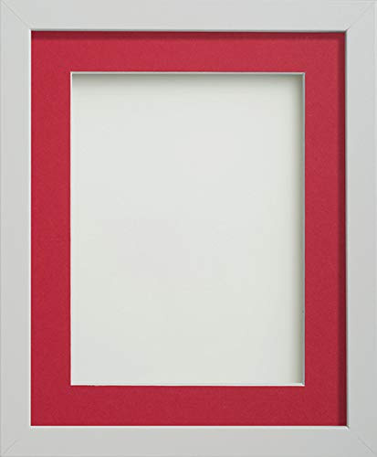 Frame Company Allington White 20x16 inch Frame With Red Mount For Image 16x12 inch *Choice of sizes* Fitted with Real Glass