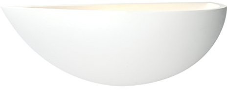 Crescent Modern Curved Paintable Plaster E27 Dimmable Hallway Lounge Wall Wash Uplighter