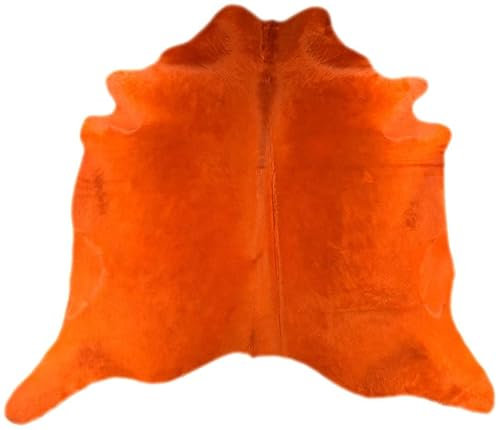 generisch KUHFELL STIERFELL ORANGE GEFÄRBT 190 x 200 cm Fell Teppich VON KUHFELLE ONLINE