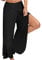 WSLCN Damen Tanzhose Locker Hose Bauchtanz Pilates Yoga Elastizität Lange Dünn Leicht Split Schwarz Label Asie S :Taille 60-80cm