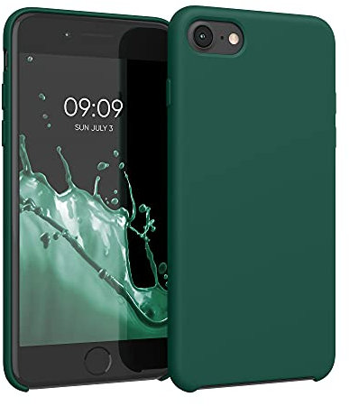 kwmobile Cover per Apple iPhone SE (2020/2022) / 8/7 Custodia - Back Case per Smartphone in Silicone TPU - Protezione Gommata - verde bottiglia
