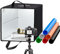 Lichtbox-Fotozelt-Set, 40 cm, tragbares, zusammenklappbares Foto-Lichtzelt mit CRI >95, 120-teiligem LED-Licht und 6-farbigen Hintergründen, Ständer für Fotoapparate