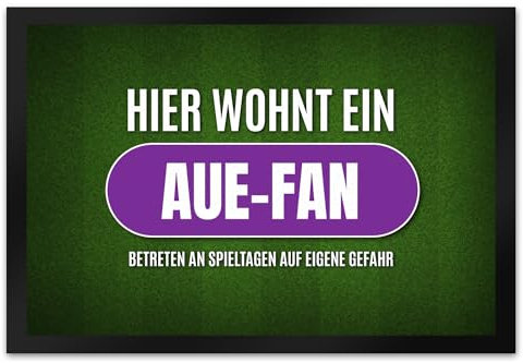 trendaffe - Hier wohnt EIN AUE-Fan Fußmatte XL mit Rasen Motiv