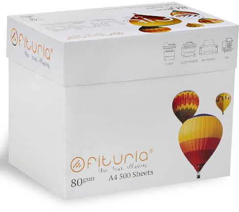 OFITURIA Mehrzweckpapier für Drucker, A4, 80 g/m². (2500 Hojas - 1 Caja)