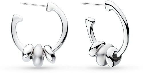 Kit Heath Creolen, rhodiniertes Sterlingsilber, Küstenmotiv, Sandstrahl, Trio-Ohrringe