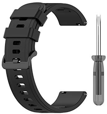 BoLulo Correa de 20mm Compatible con Huami Amazfit Neo/Polar Ignite/Unite/GTS 2 Mini/GTR 42MM - Brazalete de Repuesto (Negro)