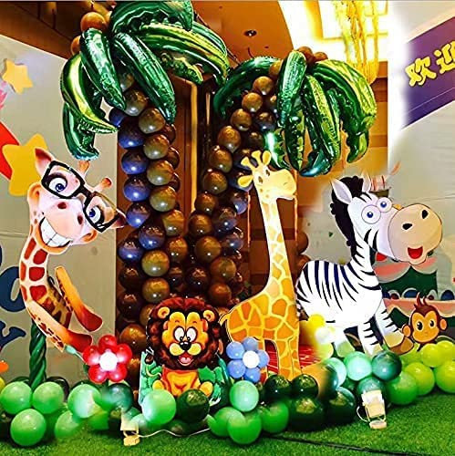 LEEMASING Lot de 8 ballons magiques en forme de feuilles de palmier pour fête d'anniversaire, mariage, fête prénatale, décoration de fête hawaïenne Luau (vert)