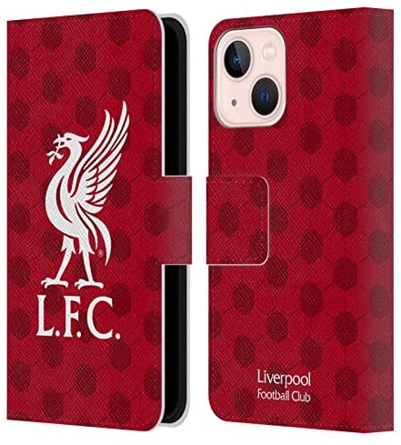 Head Case Designs Officially Licensed Liverpool Football Club Red Crest & Liverbird 2 Leather Book Wallet Case Cover Compatible With Apple iPhone 13 Mini