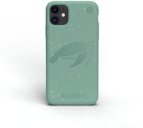 OceanMata - Bio Hülle kompatibel mit iPhone 11 Hülle turtlegrün, Plastikfrei, nachhaltig (iPhone 11, turtlegrün)