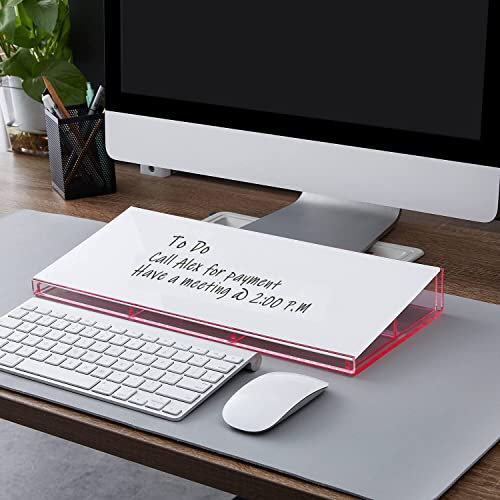 Ulifeme Whiteboard Desktop Organizer - Glass Dry Erase Surface with Acrylic Storage, Includes Markers & Eraser - For Office, Home & School Use
