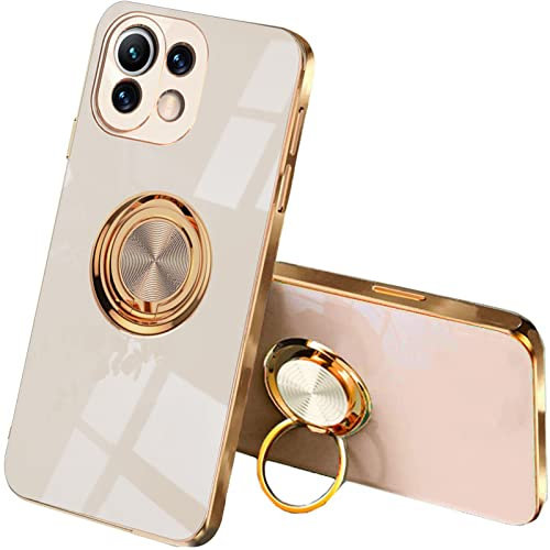 ILING Cover per Xiaomi 11 Lite 5G NE/Xiaomi Mi 11 Lite(4G/5G), Cabina Silicone Colorato Case Proteggi la Fotocamera, Custodia Antiurto Ultrasottile da Donna Elegante Guscio con Supporto (Rosa)
