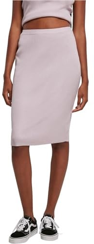 Urban Classics Damen Ladies Rib Knit Midi Skirt Lilac, XXL