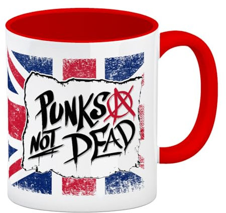 speecheese Punks not Dead Union Jack Kaffeebecher Rot