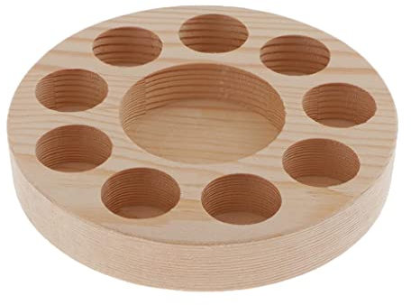 JISADER 10 Steckplätze Kiefernholz Flaschenhalter für ätherische Öle Holzaufbewahrungsständer,