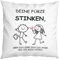 LIEBTASTISCH - Kissen mit Spruch. Deine Fürze stinken - Liebe - Schatz - Geschenk für Freund, Ehemann, Partner - Liebeskissen - 40x40cm