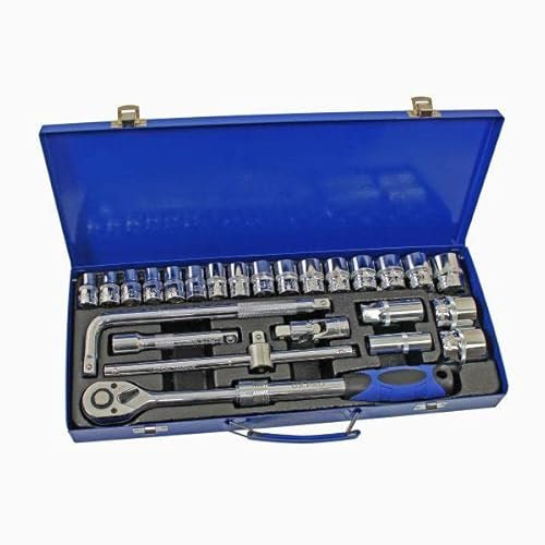 US PRO Tools 25pc 1/2 dr Extendable Ratchet Socket Set 10-32mm Sockets 6pt 3951